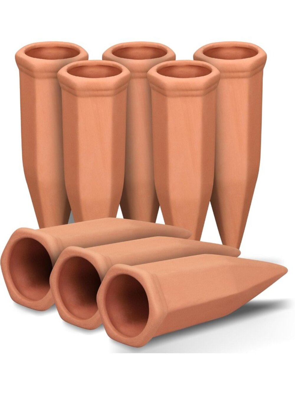 Terracotta Wine Bottle Watering Spikes for Indoor/Outdoor Plants - 8-Pack